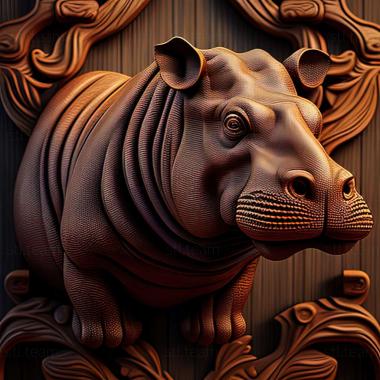 3D model hippopotamuse (STL)